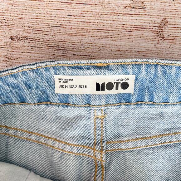 WOMEN'S SIZE 2 TOPSHOP MOTO JEAN PENCIL SKIRT - Picture 4 of 6